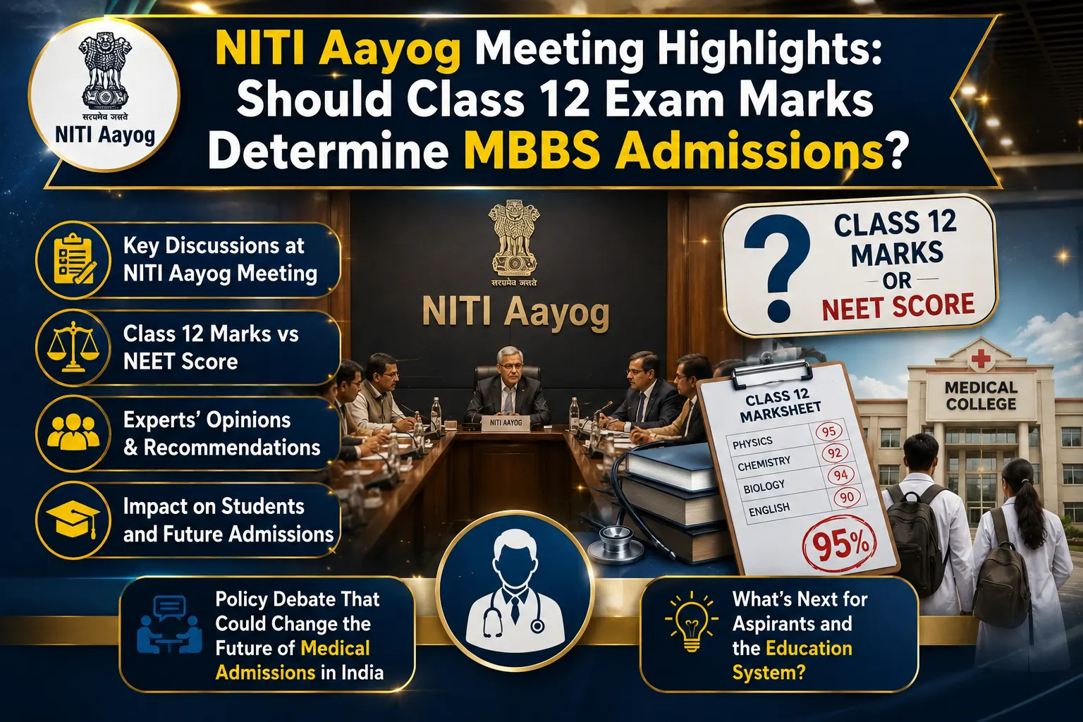 NITI Aayog Meeting Highlights: Should Class 12 Exam Marks Determine MBBS Admissions?